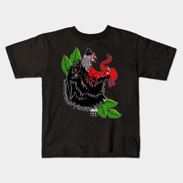 Demonic Wolf Kids T-Shirt by ArtMonsterATX